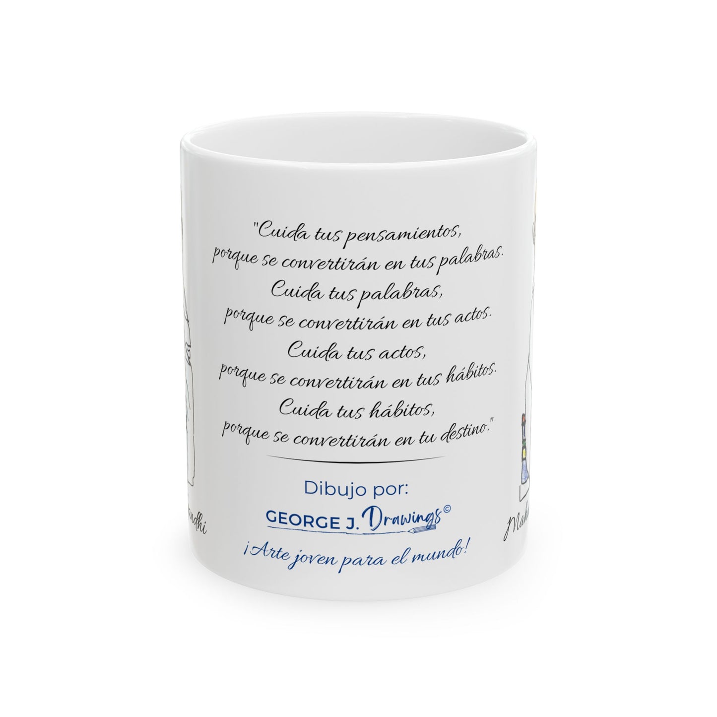 Gandhi - Ceramic Mug - White - 11 oz & 15 oz - (Spanish Version)