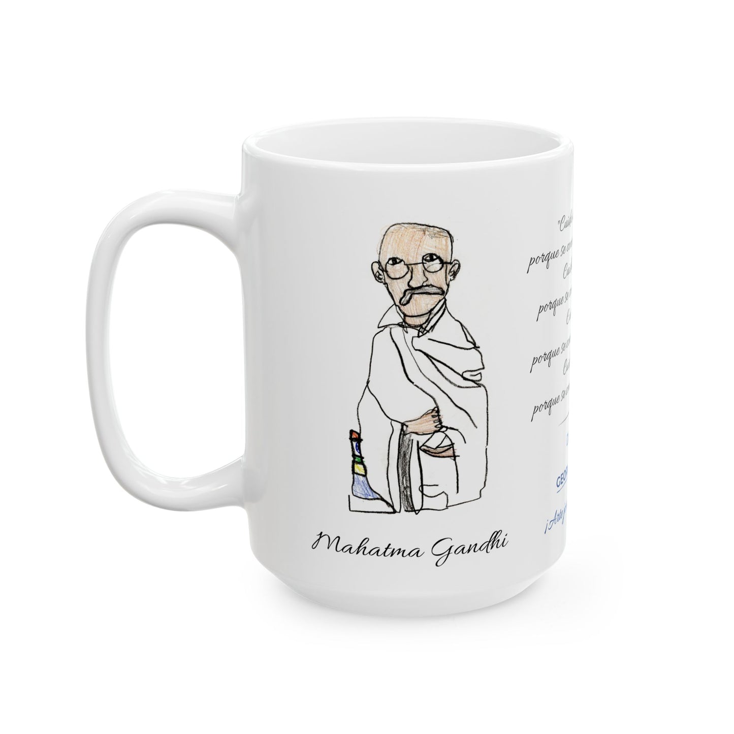 Gandhi - Ceramic Mug - White - 11 oz & 15 oz - (Spanish Version)