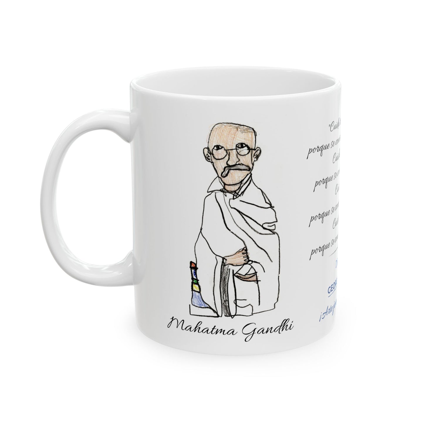 Gandhi - Ceramic Mug - White - 11 oz & 15 oz - (Spanish Version)