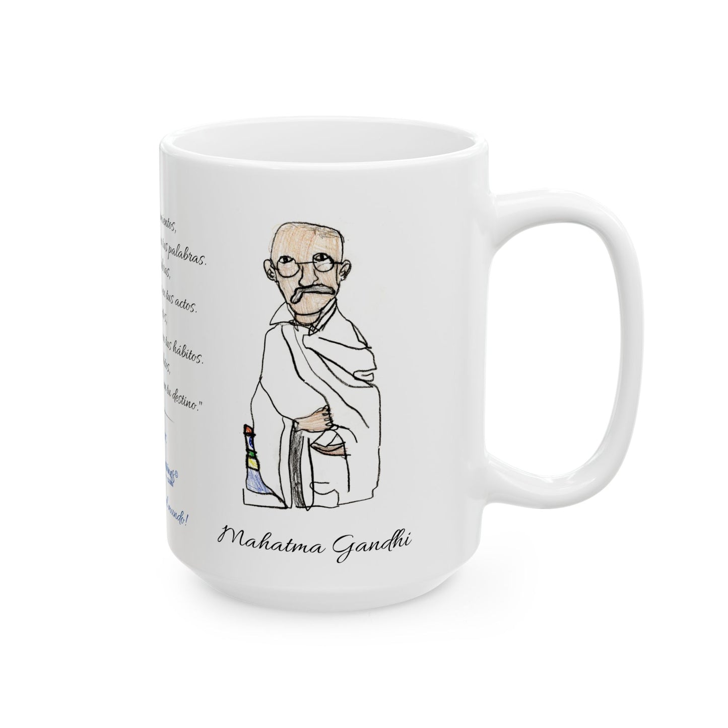 Gandhi - Ceramic Mug - White - 11 oz & 15 oz - (Spanish Version)