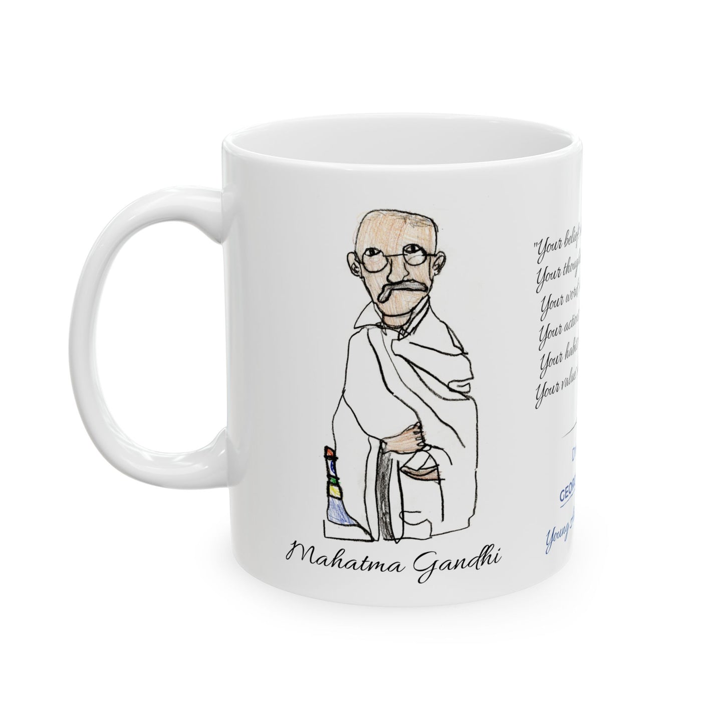 Gandhi - Ceramic Mug - White - 11 oz & 15 oz - (English Version)