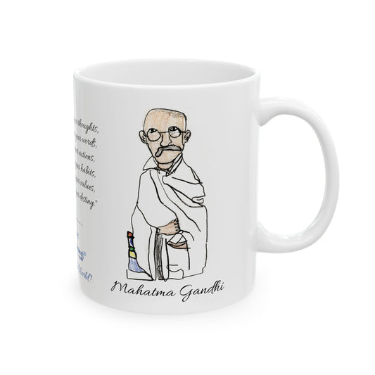 Gandhi - Ceramic Mug - White - 11 oz & 15 oz - (English Version)